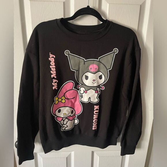 Kuromi My Melody Anime Sweatshirt Black Pullover Sanrio Sweatshirt Shirt Size M - Picture 1 of 5
